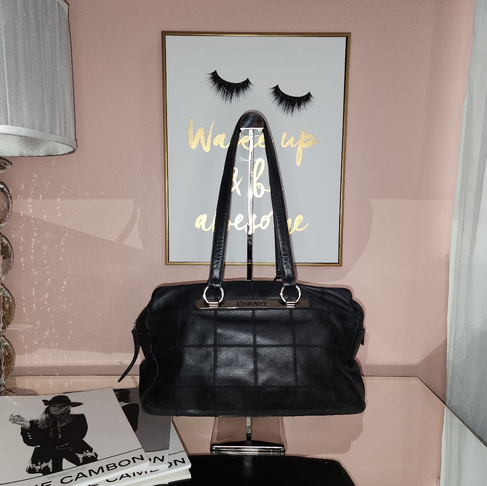 SOLD Black Chanel Chocolate Bar Handbag